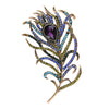 Crystal Peacock Feathers Brooch Boho Enamel Pins Deep Blue 63*107mm Brooches Wedding Accessories 2017 New Arrival