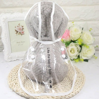 Transparent Pet Dogs Raincoat PVC Waterproof Rain Coat Pets Small Dogs Raincoats Clothing XS-2XL 2017ing