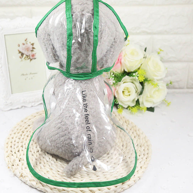 Transparent Pet Dogs Raincoat PVC Waterproof Rain Coat Pets Small Dogs Raincoats Clothing XS-2XL 2017ing