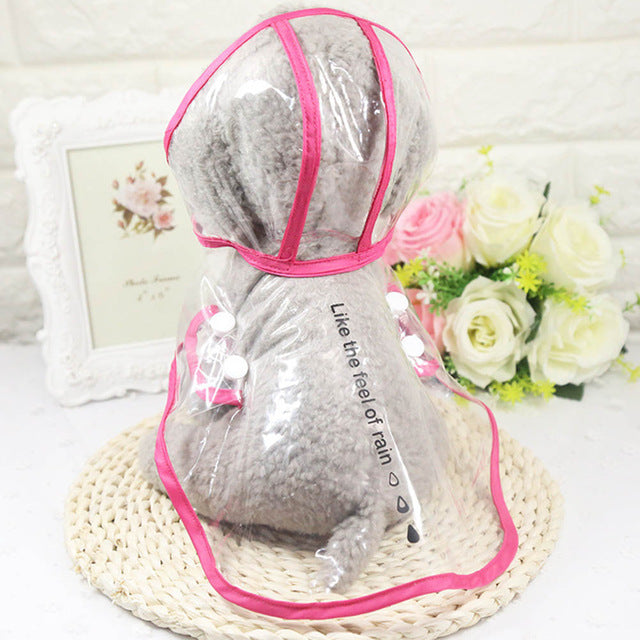 Transparent Pet Dogs Raincoat PVC Waterproof Rain Coat Pets Small Dogs Raincoats Clothing XS-2XL 2017ing