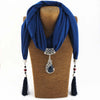 KMVEXO Vintage Scarf Necklace Natural Stone Peacock Pendant for Women Fringe Tassel Necklaces 2018 New Statement Jewelry Bijoux